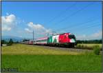 1216 004  Italien  mit dem EM-Finale Sonderzug 15536 von Villach Hbf nach Wien Sd hier kurz nach Zeltweg.