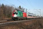 Der Portugal Taurus 1016 025 mit EC 82 am 18.03.2009 in Haar (bei München).