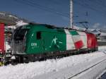 Der Sensationseinsatz im Februar 2009! Die 1216 004 ITALIEN hatte Schneerumdienst zwischen Wrgl uns Saalfelden.