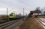 1116 033 (Telekom Austria) mit OEC 111 vor Grokarolinenfeld (02.02.2009)