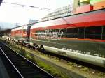 Der Railjet  Spirit of Europe  verlsst als BB IC 643 Salzburg-Wien, am 09.12.08 den Salzburger Hbf.