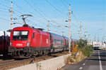 1116 160 schiebt den railjet 656 von Graz nach Wien Flughafen.