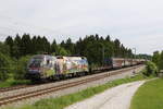 1116 157  Gemeinsam sicher  mit einem gemischten Güterzug am 22. Mai 2020 bei Grabenstätt.