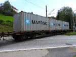 Sgjss 31 81 4530 206-9, beladen mit 3 MAERSK Containern, bei Treibach-Althofen; 170825