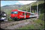 Ein City Shuttle fährt hier am 13.5.2017 mit dem Steuerwagen voraus aus dem Bahnhof Selzthal in Richtung Liezen ab.