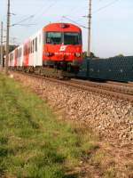 Strecke Linz-Kirchdorf an der Krems, Streckenabschnitt Ansfelden-Nettingsdorf,8073 058-4, entstanden im Sept. 04