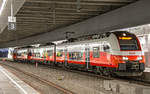 ÖBB 4746 014 Cityjet als S7 am Flughafen Wien, 03.01.2017.