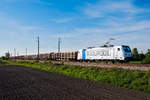 Railpool 187 305 mit viel Holz, unterwegs in Fahrtrichtung Tulln. Neueigen, am 10.05.2017.