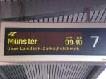 Anzeige fr den IC 118 nach Mnster ber Bregenz-Lindau - Mannheim - Kln.
Innsbruck Hbf 3.11.2008