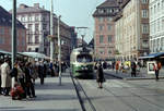Graz GVB SL 5 (GT6 279) Hauptplatz am 17. Oktober 1978. - Scan eines Farbnegativs. Film: Kodak Safety Film 5075. Kamera: Minolta SRT-101.