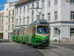 Graz. TW 501 erledigte am 25.05.2020 seinen Dienst auf der Linie 4, hier bei der Keplerbrücke. 
