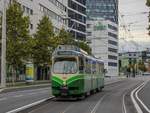 Graz. TW 509 fuhr am 12.10.2020 auf der Linie 4, hier kurz vor dem Ostbahnhof.