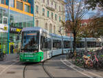 Graz. Die  Steirerhofschleife  wird in Graz nicht im Planverkehr bedient. Eine Ausnahme bildete der Sommer 2021, in welchem der Ostast der Linie 6 gesperrt war. Das Foto von Variobahn 209 entstand am 13.09.2021.