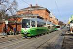 Der Wagen 603 der Holding Graz ist am 7.2.2024 auf der Linie 5 von Andritz nach Zentralfriedhof gekommen.