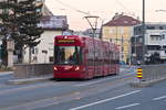 Innsbruck: Tw. 308 der Linie 3 an der Haltestelle Höttinger Auffahrt. Aufgenommen 15.12.2018.