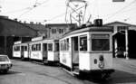 Straßenbahn Linz__Tw 8 und Bw 116 vor der Remise Urfahr.__28-07-1975
