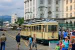 Nostalgie-Fans - Alte Wagen der Pöstlingbergbahn... aufgenommen am 7.7.2012