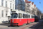 Wien Wiener Linien SL 6 (E2 4320) X, Favoriten, Quellenstraße (Hst. Bernhardtstalgasse) am 15. Februar 2017.
