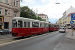 Wien Wiener Linien SL 5 (c4 1360 + E1 4539) XX, Brigittenau, Wallensteinstraße / Jägerstraße / Wallensteinplatz (Hst. Wallensteinplatz) am 29. Juni 2017.