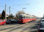 Wien Wiener Linien SL 26 (E1 4784 + c4 1311) XXII, Donaustadt, Am Heidjöchl am 14. Feber / Februar 2017.