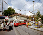 Wien Wiener Linien SL 41 (E2 4042 + c5 1442) XVIII, Währing, Gersthof, Hst. S-Bahnhof Gersthof am 25. Juli 2007. - Scan von einem Farbnegativ. Film: Agfa Vista 200. Kamera: Leica C2.