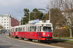 E1 4791 mit c4 1328 auf der Linie 25 kurz nach der Haltestelle Hardeggasse, 20.11.2017