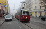 Wien Wiener Linien SL 49 (E1 4542 + c4 1365 (Bombardier-Rotax 1975 bzw. 1976)) XV, Rudolfsheim-Fünfhaus, Märzstraße / Stättermayergasse am 20. Oktober 2017.