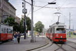 Wien Wiener Linien SL 31 (E1 4803 + c4 1345) I, Innere Stadt, Franz-Josefs-Kai / Schottenring am 6. August 2010. - Scan eines Farbnegativs. Film: Kodak FB 200-7. Kamera: Leica C2.