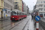 Wien Wiener Linien SL 6 (E1 4512 + c4 13xx) X, Favoriten, Absberggasse am 16. März 2018.