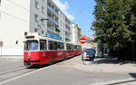 Wien Wiener Linien SL 2 (E2 4064 (SGP 1986) + c5 1458 (Bombardier-Rotax 1985)) XVII, Hernals, Lorenz-Bayer-Platz am 31.