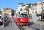 Wien Wiener Linien SL 49 (E1 4536 (Bombardier-Rotax 1974)) VII, Neubau, Burggasse (Hst. Volkstheater) am 2. August 2018.