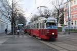 Wien Wiener Linien SL 49 (E1 4519 (Lohnerwerke 1973) + c4 1363 (Bombardier-Rotax, vorm. Lohnerwerke, 1976)) XIV, Penzing, Unterbaumgarten, Hütteldorfer Straße / Zehetnergasse / Seckendorfstraße am 12. Feber / Februar 2019.