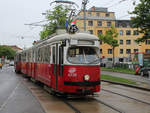 Wien Wiener Linien SL 25 (E1 4730 + c4 1317) XXII, Donaustadt, Hirschstetten, Konstanziagasse am 9. Mai 2019.