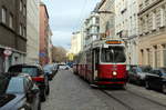 Wien Wiener Linien SL 5 (E2 4075 (SGP 1987) + c5 1475 (Bombardier-Rotax, vorm. Lohnerwerke, 1987) XX, Brigittenau, Raffaelgasse am 30. November 2019.