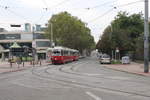 Wien Wiener Stadtwerke-Verkehrsbetriebe / Wiener Linien: Gelenktriebwagen des Typs E1: Motiv: E1 4507 + c3 1227 (Lohnerwerke 1972 bzw.