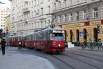 Wien Wiener Stadtwerke-Verkehrsbetriebe / Wiener Linien: Gelenktriebwagen des Typs E1: Motiv: E1 4538 + c4 1342 (Bombardier-Rotax, vorm.