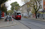 Wien Wiener Stadtwerke-Verkehrsbetriebe / Wiener Linien: Gelenktriebwagen des Typs E1: Motiv: E1 4549 als SL 25. Ort: XXI, Floridsdorf, Schloßhofer Straße / Rechte Nordbahngasse. Aufnahmedatum: 18. Oktober 2019.