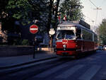 Wien Wiener Stadtwerke-Verkehrsbetriebe (WVB) SL G2/ (E1 4848 (SGP 1975)) XIX, Döbling, Heiligenstadt, Geweygasse am 1.