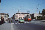 Wien Wiener Stadtwerke-Verkehrsbetriebe (WVB) SL 5 (L(4) 512 (SGP 1960)) IX, Alsergrund, Friedensbrücke / Spittelauer Lände im Juli 1977.
