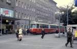 Wien WVB SL 6 (E2 4005) Quellenstrasse / Favoritenstrasse im Oktober 1978.