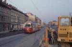 Wien WVB SL 8 (E1 4792) Eichenstrasse / Wilhelmstrasse im Oktober 1978.