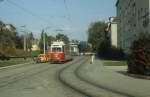 Wien WVB SL 58 (E 4425) Unter St. Veit, Hummelgasse im Oktober 1978.