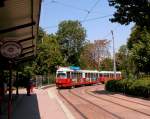 Wien Wiener Linien SL 1 (E1 4826 + c4 1366) Prater Hauptallee am 3.