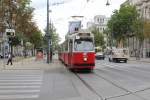Wien Wiener Linien SL 1 (E2 4009) Schottenring / Wipplingerstrasse am 10. Juli 2014. 