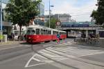 Wien Wiener Linien SL 26 (E1 4774 + c4 1322) Floridsdorf, Schlosshofer Strasse / Franz-Jonas-Platz am 8. Juli 2014.