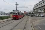 Wien Wiener Linien SL 6 (E1 4523 (Lohner 1973) + c3 1234 (Lohner 1961)) Svetelskystraße / Lichnovskygasse (Hst. Leberberg) am 12. Oktober 2015.