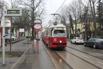Wien Wiener Linien SL 43 (E1 4862) Dornbach, Alszeile (Hst. Himmelmutterweg) am 17. Februar 2016.