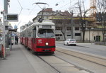 Wien Wiener Linien SL 30 (E1 4768 + c4 1325) Floridsdorf, Brünner Straße (Hst. Floridsdorfer Markt) am 15. Februar 2016.