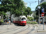 Wien Wiener Linien SL 33 (E1 4795) Josefstadt, Albertgasse / Josefstädter Straße / Josef-Matthias-Hauer-Platz (Hst. Albertgasse) am 25. Juli 2016.