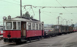 Wien WVB ATw MH 6342 (Hilfstriebwagen; ex-M 4051) Betriebsbahnhof Vorgarten im Juli 1977.